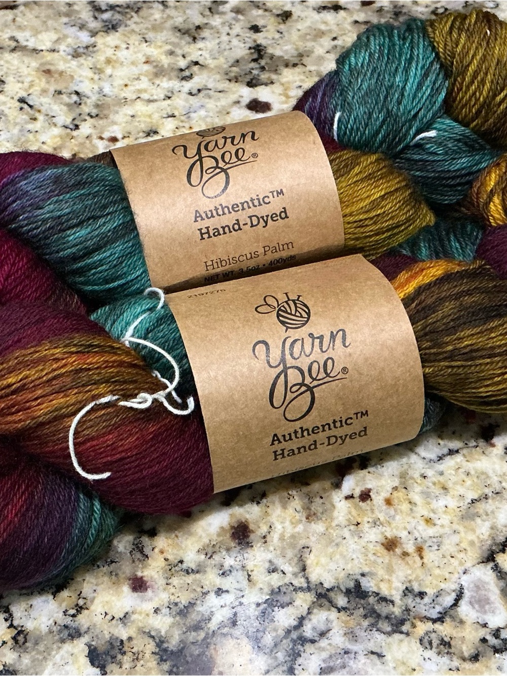 Yarn Bee Authentic Hand-Dyed Hibiscus Palm Multicolor Yarn - 2 Skeins